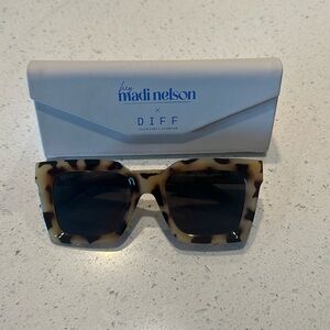 Madi Nelson x Diff The Navy Cream Tortoise Grey Lense